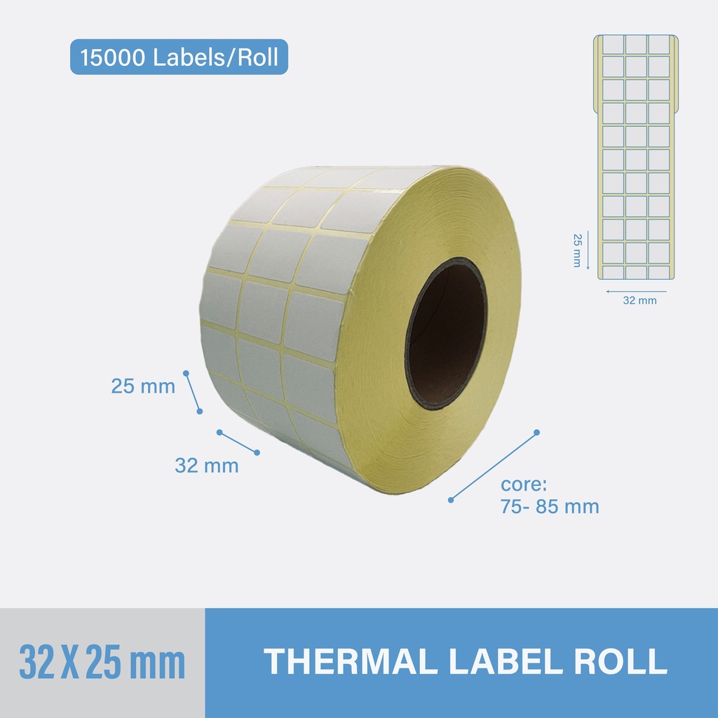 Thermal Sticker 25x32mm - 5000 pcs/roll