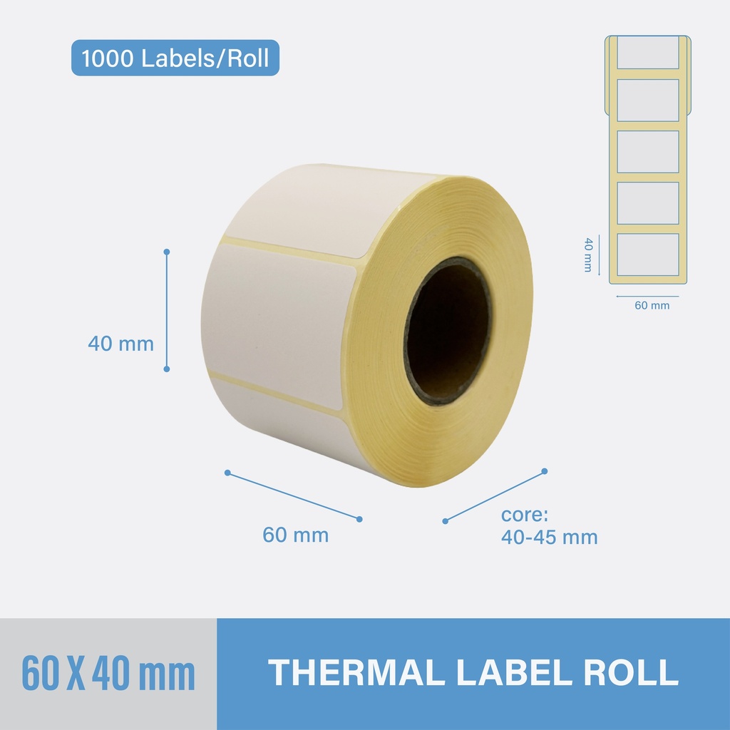 Thermal Sticker 60x40mm - 1000 pcs/roll