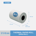 Thermal Span paper Roll 57x40mm - 55GSM
