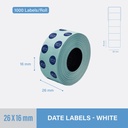 [DST-2616] White Date Label 26x16mm -Two Line