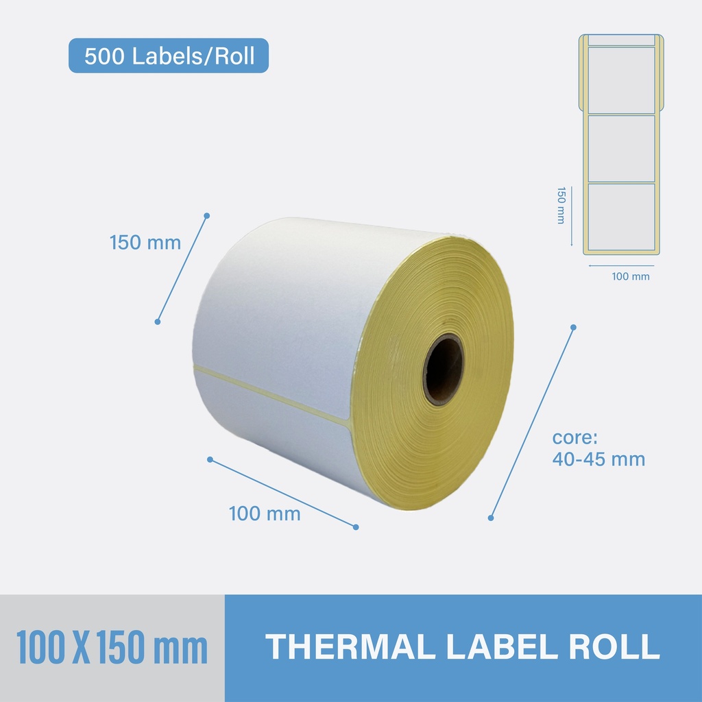Thermal Sticker 100x150mm - 500 pcs/roll