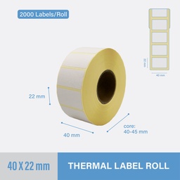 [TL4022] Thermal Label 40x22mm - 2000 pcs/roll