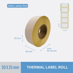 [TL5025-5K] Thermal Label 50x25mm - 5000 pcs/roll