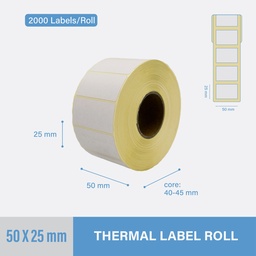 [TL5025-5K] Thermal Label 50x25mm - 5000 pcs/roll